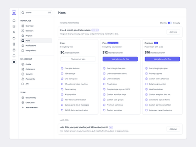 Plan/Subscription Settings app design design plan plan setting premium product design settings software design subscription ui ui design user interface ux ux design web design website design