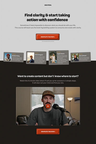 Personal website for YouTuber - Landing page course figma landing page personal website webflow website design youtube