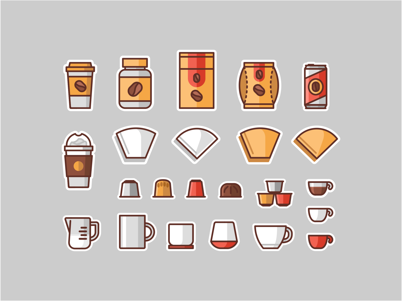 Coffee icons by Aleksandar Savić / Almigor on Dribbble