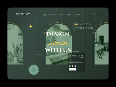 Interior Design Website Landing Page aesthetic business website design green interior landing page ui uiux user experience user interface ux web design website