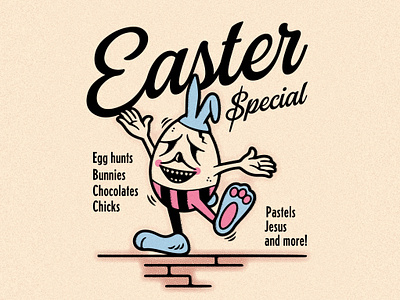 Easter $pecial bunny design doodle drawing easter egg graphic design holiday humpty dumpty illustration typography
