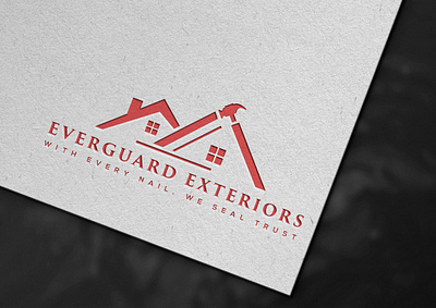 Evergurad Exteriors branding design flat design graphic design home logo house logo identity logo logo design logo mark minimalism minimalist logo modern logo real state logo