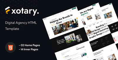 Fxotary - Digital Agency HTML Template agency branding codeefly digital agency envato graphic design template themeforest ui web design web development webtemplate