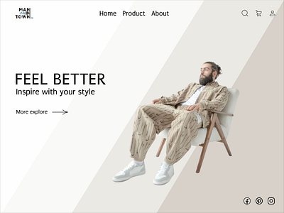 Men's clothes collection design ui ui design website