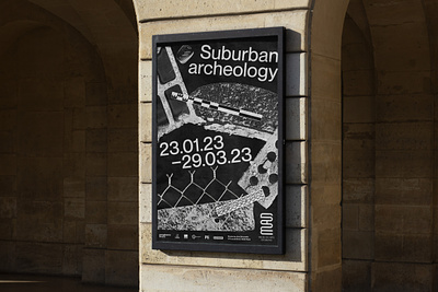 Suburban archeology poster architecture art direction black creative design graphic design poster poster design typography