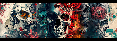 Badass Skull Tattoo Banner