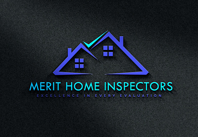 Merit Home Inspectors 2d branding business logo design graphic design home logo insepctors logo logo logo mark minimalism