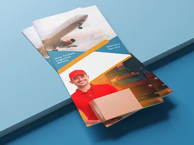 Logistics A4Size Tri Fold Brochures Design branding brochure clean courier creative work design flyer graphic design logistic parcel print transport trifold