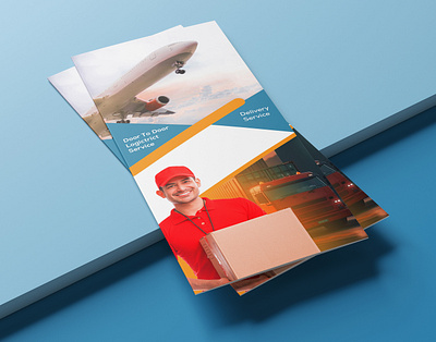 Logistics A4Size Tri Fold Brochures Design branding brochure clean courier creative work design flyer graphic design logistic parcel print transport trifold