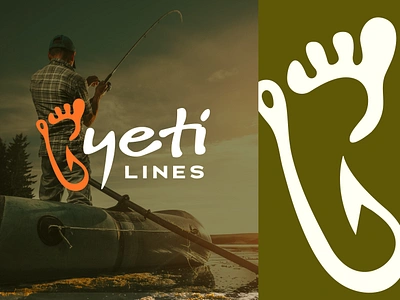 Yeti Lines Bigfoot Logo adventure bait bigfoot boat branding camping fish fish hook fishing font design hook hunting identity lettering logo outdoors sasquatch tackle typography yeti