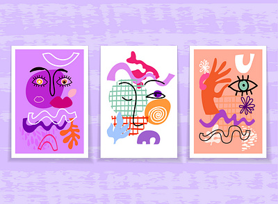 Modern abstract set cards design graphic design illustration minimal vector