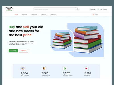 Online Book Buy/Sell Website Template Design banner book e commerce figma home page illustration landing page mobile app photohop photoshop poster template website