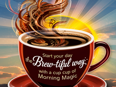 Morning Magic: The Brew-tiful Way to Start Your Day 3d elements. artisticwonder cinematic quality illustration painting