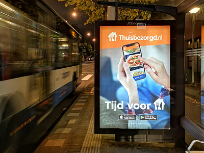 FW19 OOH Tijd voor ad advertisement brand branding bus shelter concept creative dtp food graphic design hands mobile ooh order phone poster poster design print print production