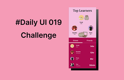 #Daily UI 019 - Leaderboard 019 app challenge color dailyui daliy design figma madhu mobile ui uidesign ux uxdesign