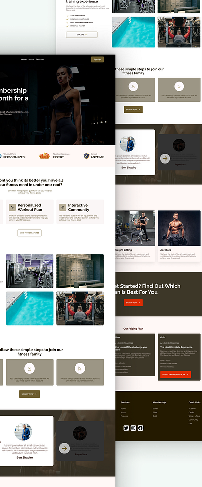 Fitness Website 3d graphic design ui ux