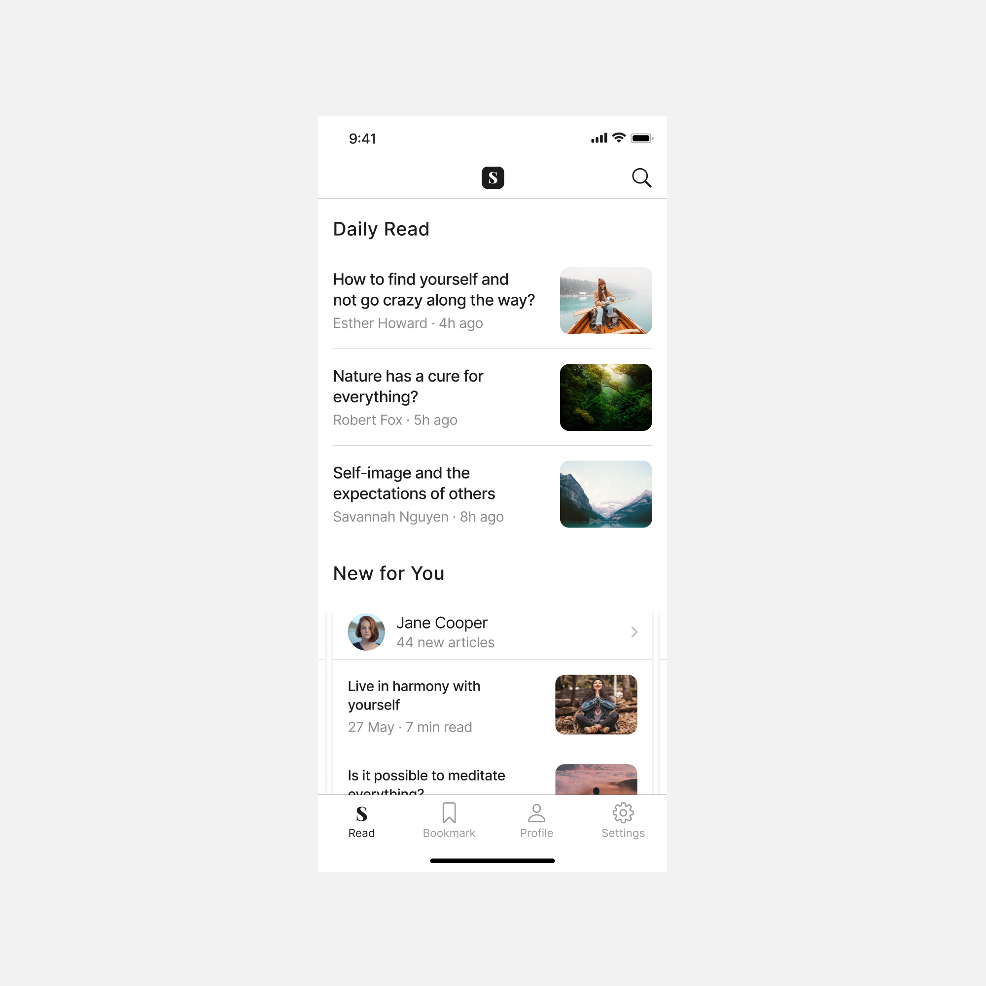 Daily Read app app design blog daily design interface read reading ui ux
