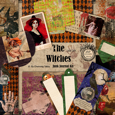 The Witches animation graphic design illustration journaling junk journal kit scrapbooking