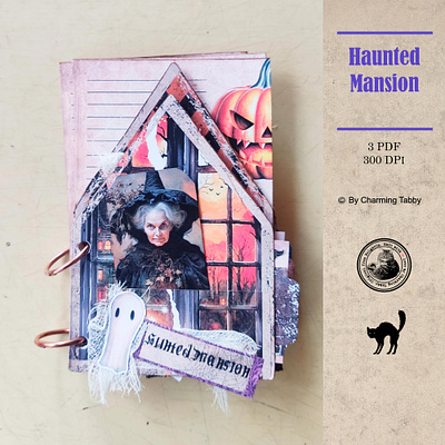 Haunted Mansion animation collages graphic design illustration journaling junk journal kit scrapbooking