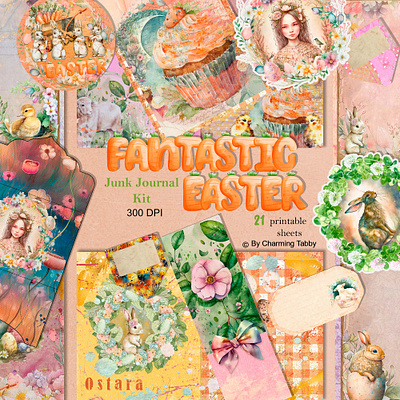 Fantastic Easter animation branding design graphic design illustration journaling junk journal kit scrapbooking ui