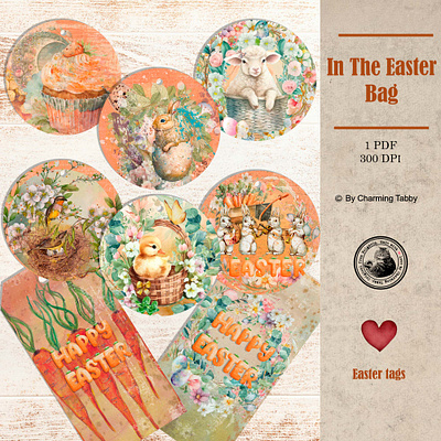 In the Easter bag animation design graphic design illustration journaling junk journal kit scrapbooking ui