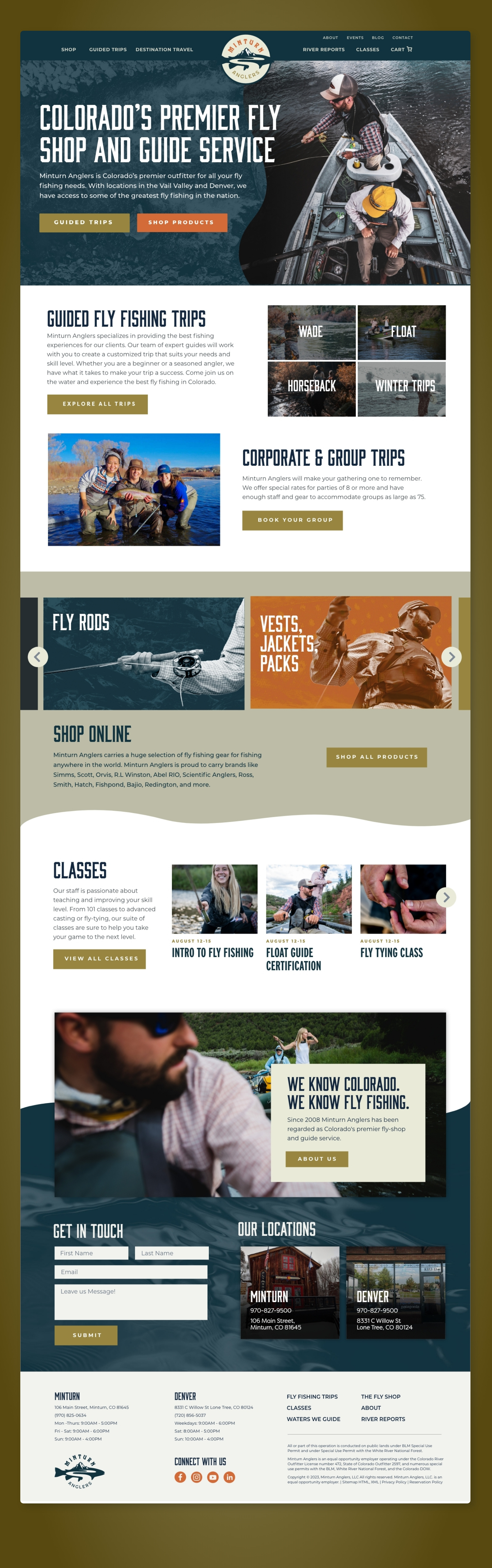 Fly Shop Website fishing fly fishing fly shop mountains outdoor sports outdoors adventure outdoors branding outdoors website outdoorsman outoors industry web design website website design
