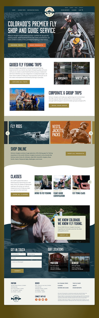 Fly Shop Website fishing fly fishing fly shop mountains outdoor sports outdoors adventure outdoors branding outdoors website outdoorsman outoors industry website design
