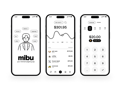 Mibu - Budget Expense Tracker & Finance App Design app design budget budget app budgeting expense expense tracker finance finance app invest investment managment minimal ui minimalist minimalist app money app money management money tracker personal finance planner transaction