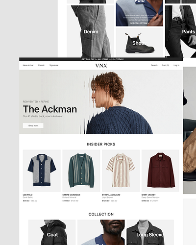 Fashion Brand Landing Page fashion landing ui web design