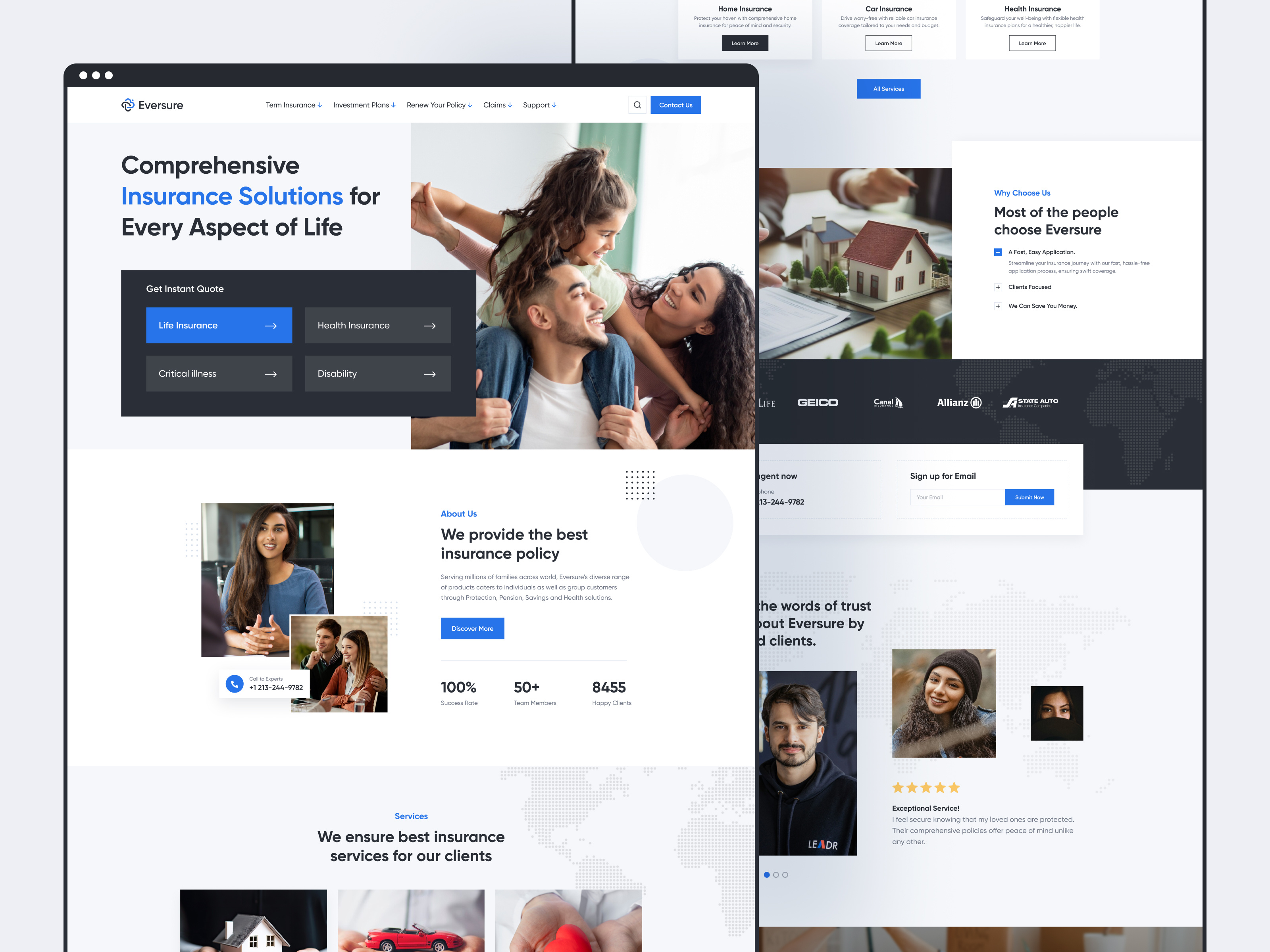 Insurance Landing Page coverage insurance landing page landing page design policy uiux web website