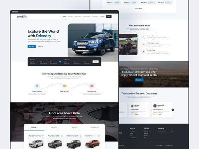 Car Rental Landing Page automobile car car rent car rental landing page landing page design rent uiux web website