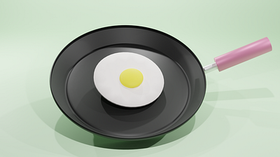 3d Fry Pan and Egg 3d 3d modelling art modelling