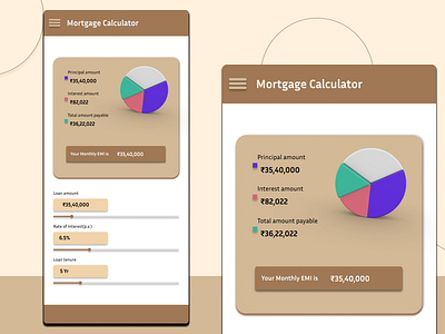 Mortgage Calculator 004 amount calculator contest dailyui design loan mortgage calculator ui