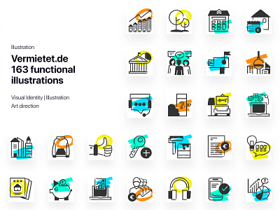 163 Functional illustrations for the Vermietet.de rebranding art direction branding ill illustration illustrator rebranding ui visual identity