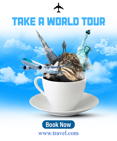 Travel agency posts. 3d branding graphic design logo motion graphics