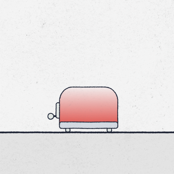 Toaster Cat after effect animation cartoon cat funny illustration loop motion design motion graphics motiontober simple vintage