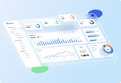 Zip Homes Admin Portal - Moduler home acquisition - PMS crm dashboard infographics management pms property proptech real estate ux