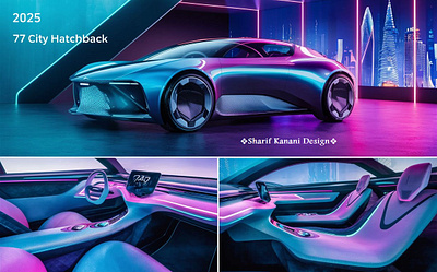 Kanani Motors 77 City Hatchback - 2025 cardesign cardesigner city design exterior exteriordesign future hatchback interior interiordesign kananimotors sharifkanani