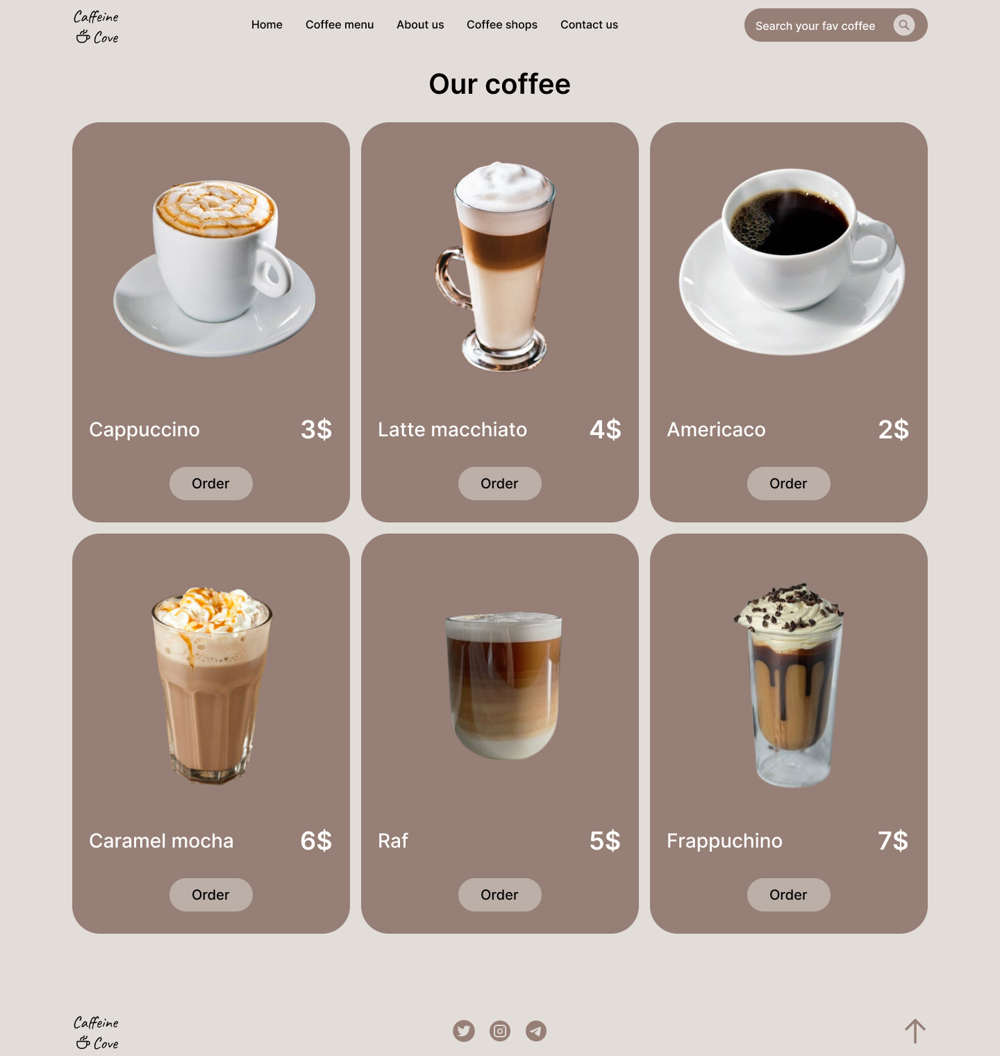 Coffee shop online ordering system design by Valeriia on Dribbble