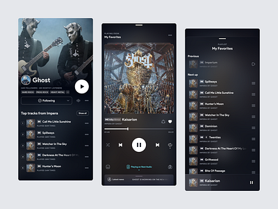 Music Player Mobile App app design ghost mobile app music player ui ux