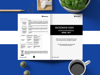 Product Mannual branding graphic design illustration instruction manual marketing microwave monotone print