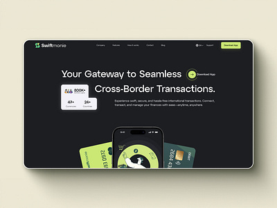 Swiftmonie Landing Page Design budget financial fintech landing page payment shegzico shegzico konceptz ui web website