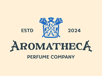 Aromatheca graphic design illustration logo parfume rose vector