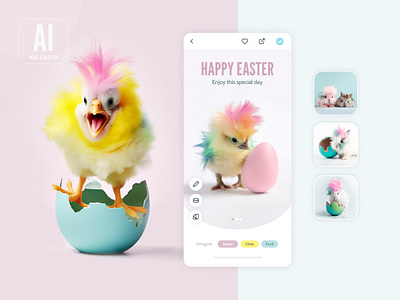Happy Easter ai ai art ai image app digital art easter egg generativ art graphic design holiday image generator mobile ui design ux