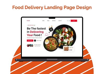 Food Delivery Landing page design dashboard design figma landing page design mobile app ui ux user interface ux web design