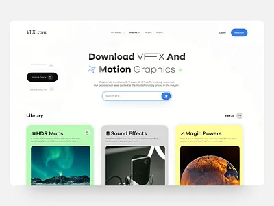 VFX Landing page ui design designer homepage landing page marketing agency marketing website modern personal branding portfolio website professional ui ui ux design uidesign uiux ux vfx video web web site website