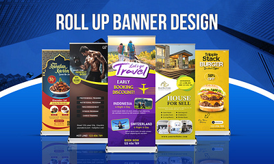 Roll up banner design adobe illustrator adobe photoshop banner design borchure design branding design graphic design graphic designer illustration logo outdoor pop up banner poster design pull up banner roll up banner roll up banner design x stand