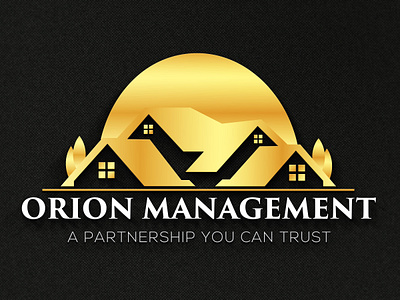 Orion Management 2d branding business business logo creative logo design flat design gold gold white graphic design illustration logo logo design logo mark minimalism modern modern logo real state visual design visual identity