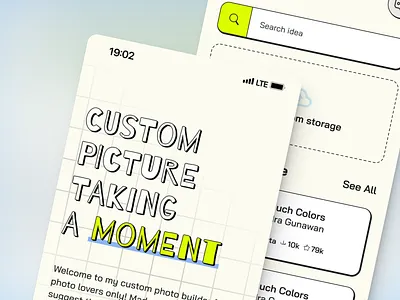 Photo Gallery Moment - Mobile Application app application mobile moble moment photo picture retro trend ui