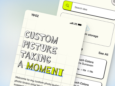 Photo Gallery Moment - Mobile Application app application mobile moble moment photo picture retro trend ui